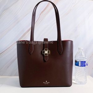 New Kate Spade Small Kaci Leather Tote Chocolate